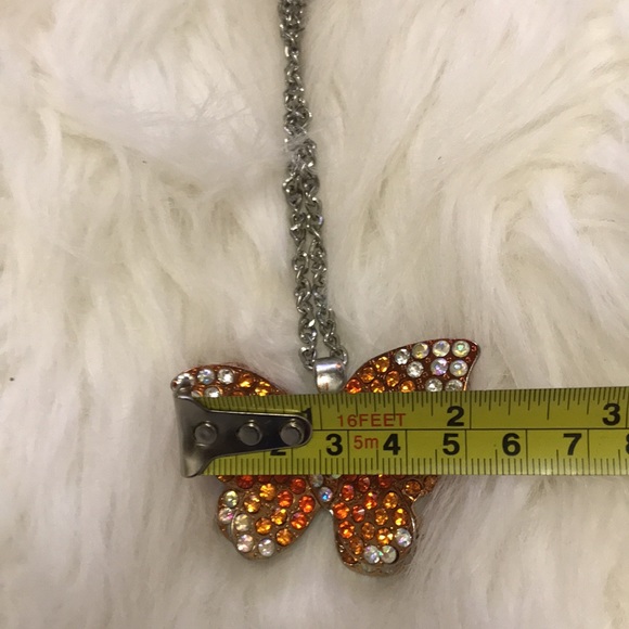 Butterfly Rhinestone Necklace - Picture 11 of 16
